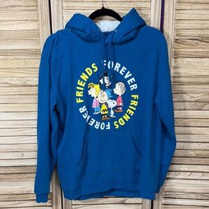 Peanuts Blue 'Forever Friends' Faux Sherpa Hoodie Size L 11-13